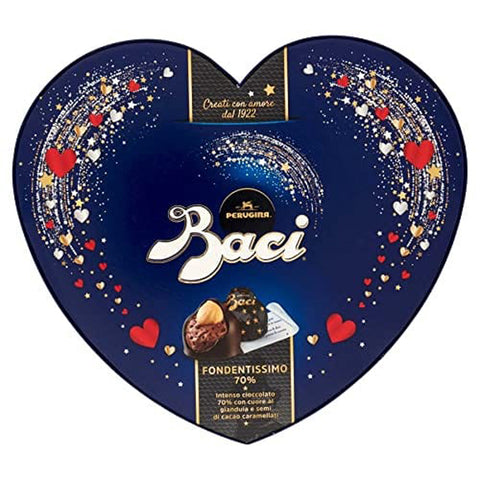 Nestlé Perugina Baci Cuore Fondentissimo 70% Dunkle Pralinen gefüllt mit Haselnüssen und Kakaobohnen 100g italienisch Original