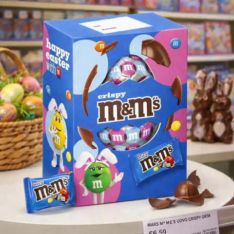 Nestle Riegel Nestle M&M'S CRISPY UOVO DI PASQUA Schokoladenei angereichert mit den berühmten M&M's Crispy Bonbons 156 g italienisch Original