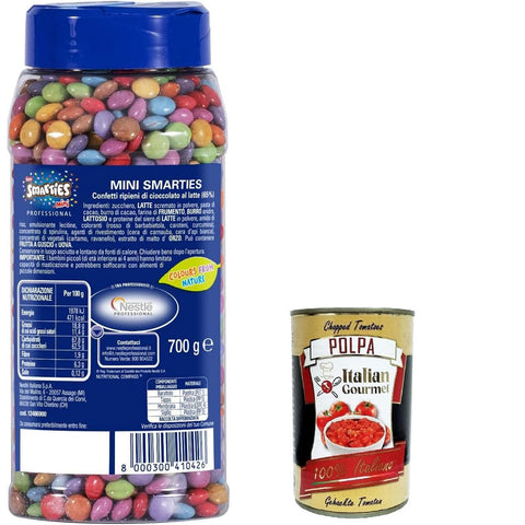 Nestle PROFESSIONAL SMARTIES Mini Konfetti gefüllt mit Schokolade, 700 g Glas Schokoladenaufstrich italienisch Original