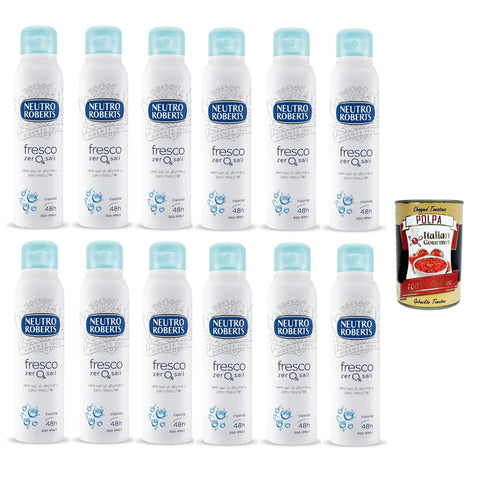 Neutro Roberts Fresco Spray Deodorant ohne Aluminiumsalze, null Flecken, natürlicher Schutz mit blumigen Noten 150 ml italienisch Original