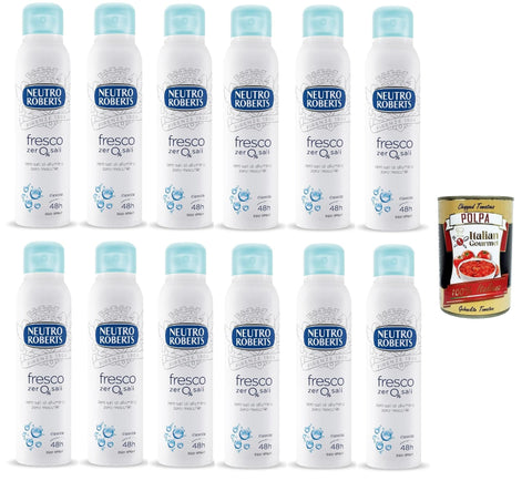 Neutro Roberts Fresco Spray Deodorant ohne Aluminiumsalze, null Flecken, natürlicher Schutz mit blumigen Noten 150 ml italienisch Original