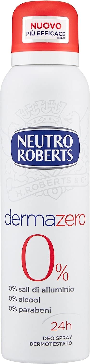 Neutro Roberts Dermazero Deodorant Spray Alkoholfrei Aluminiumsalze und Parabene Zero Stains 6x 150 ml italienisch Original