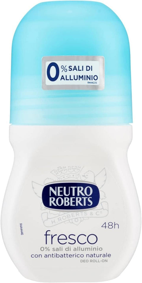 Neutro Roberts Fresh Deodorant Deo Roll On Ohne Aluminiumsalze Zero Stains Natural Protection 50 ml 6x italienisch Original + gratis polpa 400 g