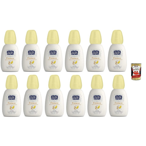 Neutro Roberts Deo Neutro Roberts Deodorant Deo Vapo Fresco, Bergamotte und Ingwer, Ohne -Aluminiumsalze mit reinem Glycerinöl, 12x 75 ml, Ohne gas 48H Original italienisch inkl. Italian Gourmet Polpa 400g 8032804040014