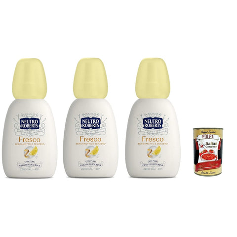 Neutro Roberts Deo Neutro Roberts Deodorant Deo Vapo Fresco, Bergamotte und Ingwer, Ohne -Aluminiumsalze mit reinem Glycerinöl, 3x 75 ml, Ohne gas 48H Original italienisch inkl. Italian Gourmet Polpa 400g 80877684