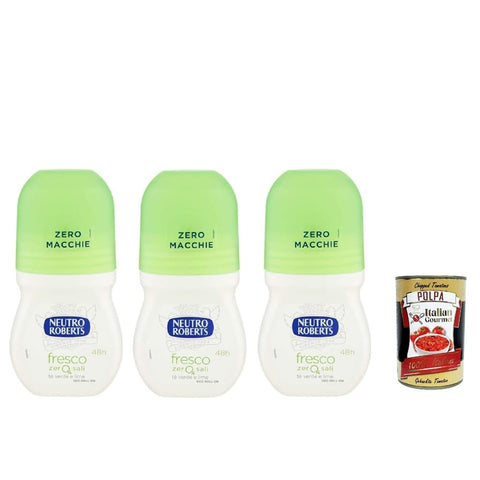 Neutro Roberts Deo Neutro Roberts Deodorante Roll On Fresco Ohne Aluminiumsalze Keine Flecken Duft aus Grüner Tee und Limette Deodorant Unisex 3x50 ml italienisch Original + 80808930