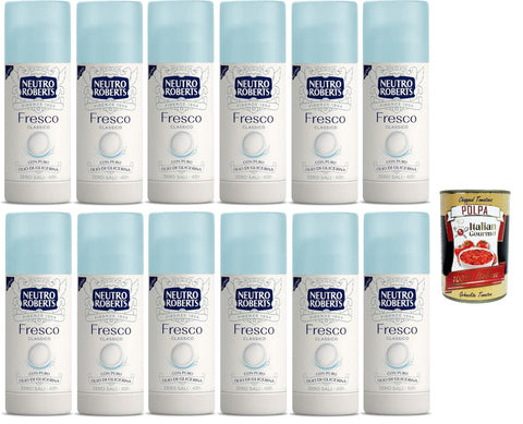 Neutro Roberts Fresco Stick Deodorant ohne Aluminiumsalze null Flecken natürlicher Schutz mit blumigen Noten 12x40 ml italienisch Original + gratis Polpa 400 g