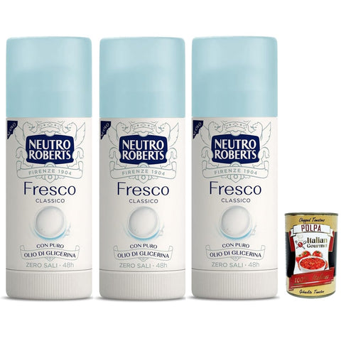 Neutro Roberts Deo Neutro Roberts Fresco Stick Deodorant ohne Aluminiumsalze, null Flecken, natürlicher Schutz mit blumigen Noten 3x 40 ml italienisch Original 80018711EANingredientebandito