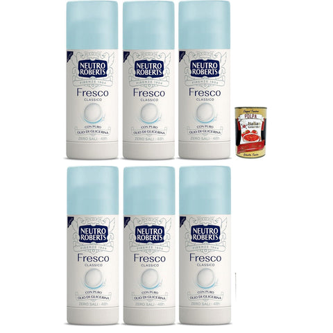 Neutro Roberts Fresco Stick Deodorant ohne Aluminiumsalze, null Flecken 6x40ml Original italienisch Pflege