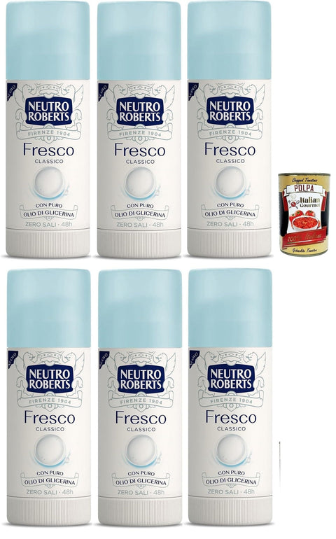 Neutro Roberts Fresco Stick Deodorant ohne Aluminiumsalze, null Flecken 6x40ml Original italienisch Pflege