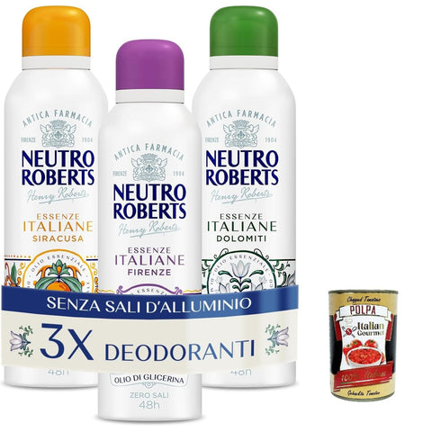 Neutro Roberts Kit Deodoranti Spray Essenze Italiane Dolomiti, Siracusa e Firenze 3x200ml Original italienisch Pflege