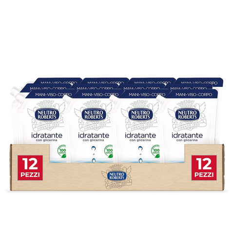 Neutro Roberts Handseifen Neutro Roberts Ecopouch Flüssigseife feuchtigkeitsspendend 400 ml 12 Stück italienisch Original Handseife