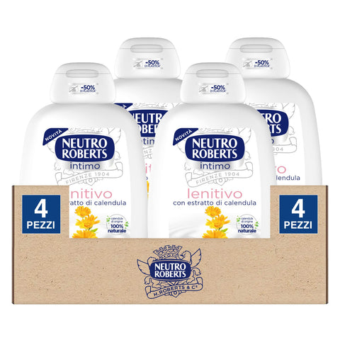 Neutro Roberts Intimduschen 4 x Neutro Roberts Beruhigende Unterwäsche mit Ringelblumenextrakt und physiologischem pH-Wert - 4 Flaschen zu je 200 ml 8002410036671
