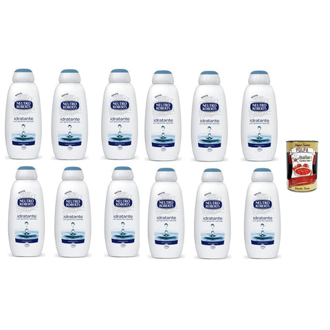 Neutro Roberts Intime Pflege & Hygiene Neutro Roberts Bagnoschiuma idratante Bagnodoccia, Körperbade-, Feuchtigkeits- und Umhüllungsformel, Mit Glycerin von 100% natürlicher Herkunft, 12x 450 ml Original italienisch inkl. Italian Gourmet Polpa 400g 8002410011364