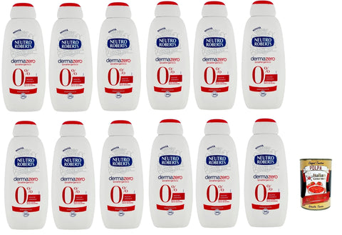 Neutro Roberts dermazero ipoallergenico Bagnodoccia, Körperbade, Feuchtigkeits und Umhüllungsformel, Mit reinem Glycerinöl, 12x 450 ml italienisch Original