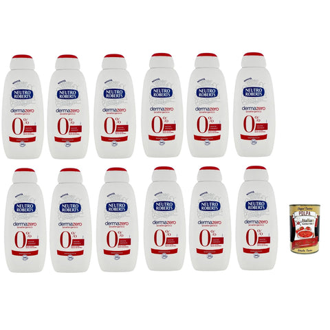 Neutro Roberts dermazero ipoallergenico Bagnodoccia, Körperbade, Feuchtigkeits und Umhüllungsformel, Mit reinem Glycerinöl, 12x 450 ml italienisch Original
