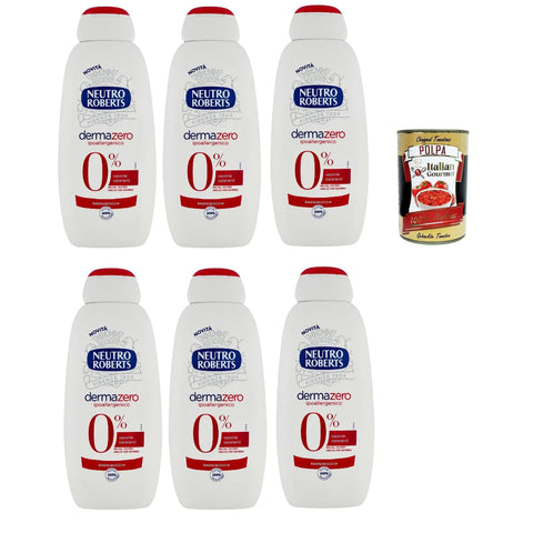 Neutro Roberts dermazero ipoallergenico Bagnodoccia, Körperbade 6x450ml Original italienisch Pflege