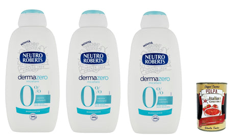 Neutro Roberts dermazero micellare Bagnodoccia, Körperbade, Feuchtigkeits und Umhüllungsformel, Mit reinem Glycerinöl, 3x 450 ml italienisch Original