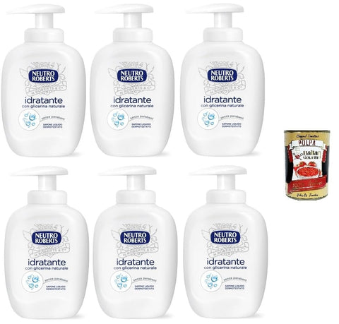 Neutro Roberts sapone liquido Idratante, feuchtigkeitsspendend Seife 6x 200 ml Seifen italienisch Original