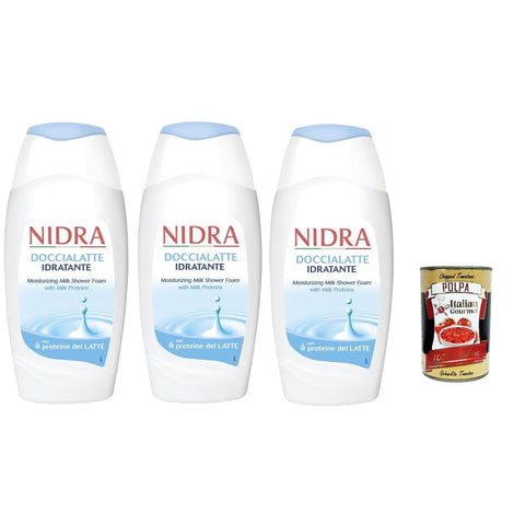 Nidra Doccialatte Duschgel Nidra Doccialatte Nutriente Duschgel Hilft die Haut mit Feuchtigkeit zu versorgen und zu reinigen mit Milchproteinen 3x250 ml italienisch Original + kostenlos 8032804040014