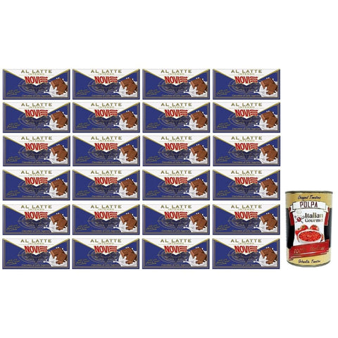 Novi Cioccolato Praline Novi Cioccolato al Latte Intenso Tafel Intensive Milchschokolade Hochwertige Milchschokolade 100 g 24x italienisch Original Pastasauce + kostenlos Polpa di 8006380211250