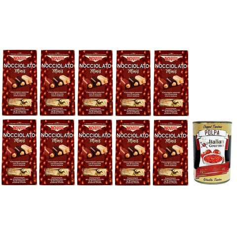 Novi Nocciolato Minis Gianduja Schokolade extra dunkle Schokolade und weiße Schokolade mit zwei ganzen Haselnüssen 10x 130g italienisch Original