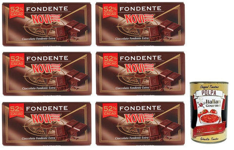 Novi Cioccolato Fondente 52% Kakao Tafel Extra Dunkle Schokolade 6x 100g italienisch Original