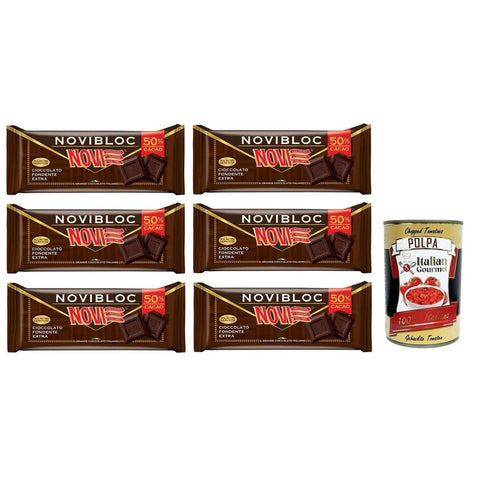 Novi Praline Novi Cioccolato Novibloc Fondente 50% Kakao Tafel Extra Dunkle Schokolade 6x 150g italienisch Original 8006380215302