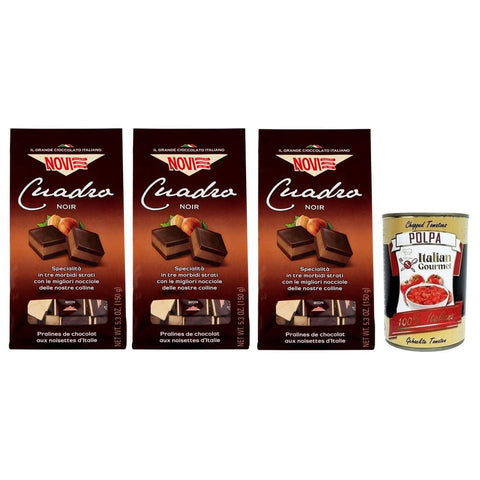 Novi Praline Novi Cuadro Noir Schokoladenpralinen mit Haselnüssen und Fettarmem Kakao Beutel 3x 150g italienisch Original 8006380334072