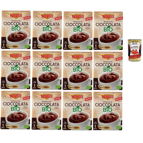 Novi Preparato Snack Kuchen & Backwaren Novi Preparato per Cioccolata Gusto Classico Pulver Zubereitung für Heiße Schokolade Hot Chocolate 12x125 g italienisch Original Pastasauce + kostenlos polpa 400 g 8032804040014