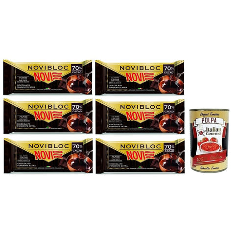 Novi Riegel Novi Novibloc Cioccolato Fondente Tafel Extra Dunkle Schokolade 70% Kakao 6x 140g italienisch Original 8006380215319