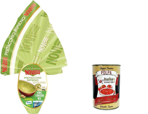 Novi Uovo al Cioccolato al Latte con Morbido Ripieno di Pistacchio e Granella Milchschokolade-Ei mit weicher Pistazien- und Getreidefüllung 300 g italienisch