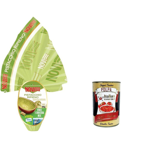 Novi Riegel Novi Uovo al Cioccolato al Latte con Morbido Ripieno di Pistacchio e Granella Milchschokolade-Ei mit weicher Pistazien- und Getreidefüllung 300 g italienisch 8006380326572