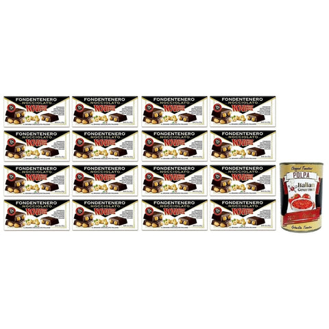 Novi Schokolade Novi Fondentenero Nocciolato Extrem Bittere Dunkle Schokolade mit Ganzen Haselnüssen 72% Kakao 130 g 16x italienisch Original Pastasauce + kostenlos Polpa di 8006380217146