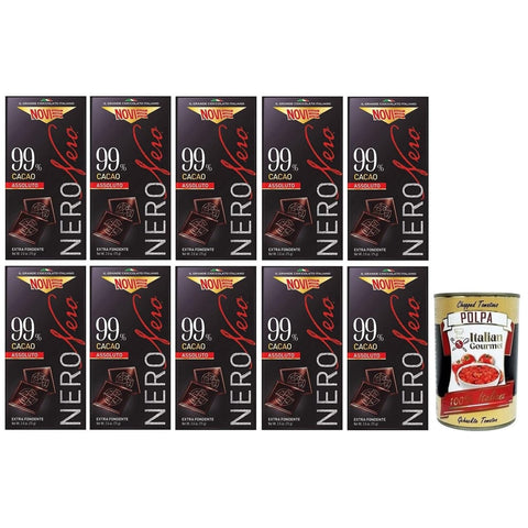 Novi Schokolade Novi Nero Cioccolato Fondente Assoluto Extra Dunkle Schokolade 99% Kakao 10x 75g italienisch Original 8006380215807