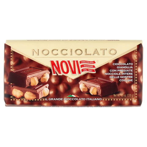 Novi - Nocciolato Cioccolato Gianduja Con Nocciole Intere - 4 tavolette da [ ] 130 g 520 g italienisch Original Schokolade
