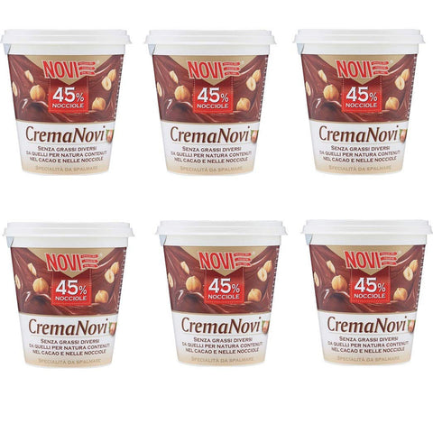 Novi Haselnusscreme 45% Haselnüsse schokolade Brotaufstrich Aufstrich 6x200g Original italienisch Gebäck