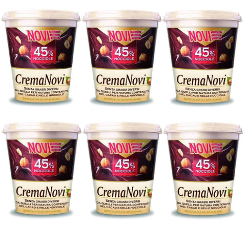 Novi Schokoladenaufstrich Novi Sammel 6 Stück Cream Streich 45% Nocciole 200 Gramm Süßen Snacks Schokoladenaufstrich italienisch Original