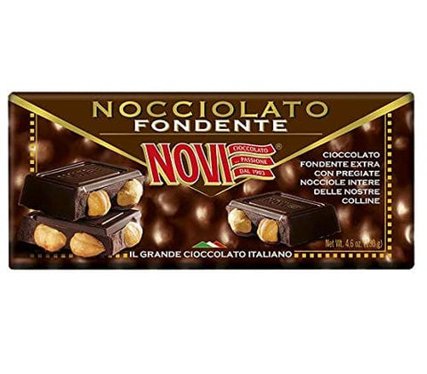 Novi Schokonüsse Novi Cioccolato Fondente Extra Nocciolato dunkle Schokolade mit Haselnüssen 130g 8006380217139