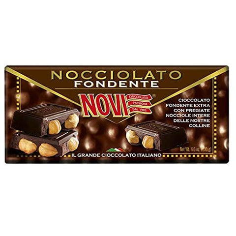 Novi Schokonüsse Novi Cioccolato Fondente Extra Nocciolato dunkle Schokolade mit Haselnüssen 130g italienisch Original 8006380217139