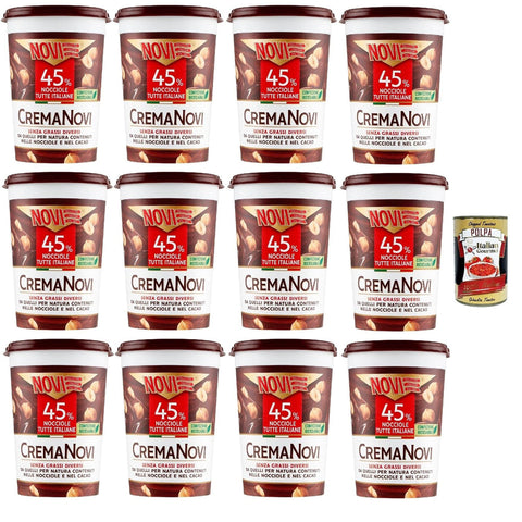 Novi Haselnusscreme 45% der ausgewählten Haselnüsse schokolade Brotaufstrich Aufstrich 12x 350g italienisch Original