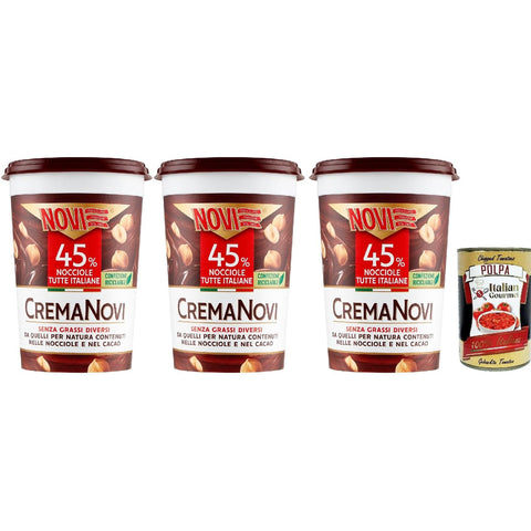 Novi Haselnusscreme 45% der ausgewählten Haselnüsse schokolade Brotaufstrich Aufstrich 3x 350g italienisch Original