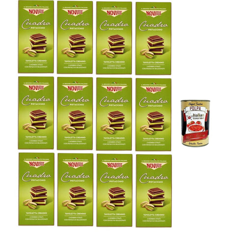 Novi Süßigkeiten & Knabbereien Novi Tavoletta Di Cioccolato Cuadro Pistacchio Cuadro Pistazien Schokoriegel 12x 110g italienisch Original 8006380213810
