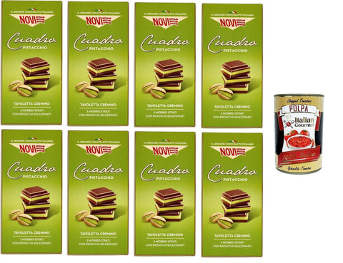 Novi Tavoletta Di Cioccolato Cuadro Pistacchio Cuadro Pistazien Schokoriegel 8x 110g italienisch Original