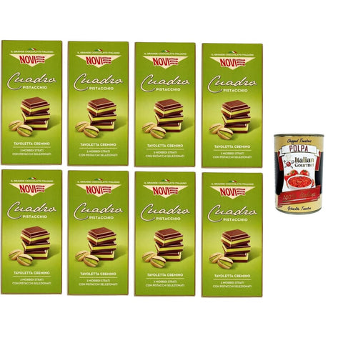 Novi Süßigkeiten & Knabbereien Novi Tavoletta Di Cioccolato Cuadro Pistacchio Cuadro Pistazien Schokoriegel 8x 110g italienisch Original 8006380213810