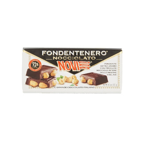 Novi Weihnachtssüßigkeiten Novi Cioccolato Fondentenero Nocciolato dunkle Schokolade mit Haselnüssen 72% 130GR 8006380217146