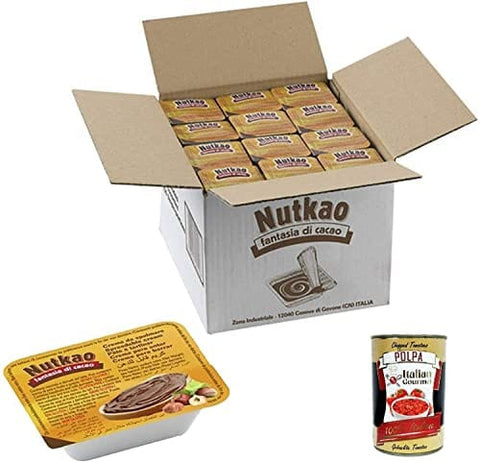 Nutkao Nutako Streichcreme Einzelportion 120 Schalen mit Haselnuss 18 g italienisch Original