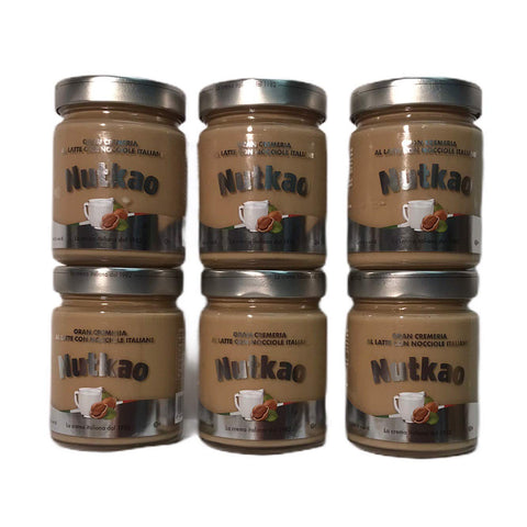 Nutkao gran cremeria. Milch und Haselnusscreme, hochwertiger italienischer Haselnussaufstrich 6x350g Original italienisch