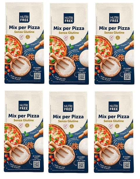 Nutrifree Nutri Free Mix per Pizza Mehl Laktose und Milcheiweißfrei Glutenfrei Packung Ideal für alle Arten von 6x 1Kg italienisch Original