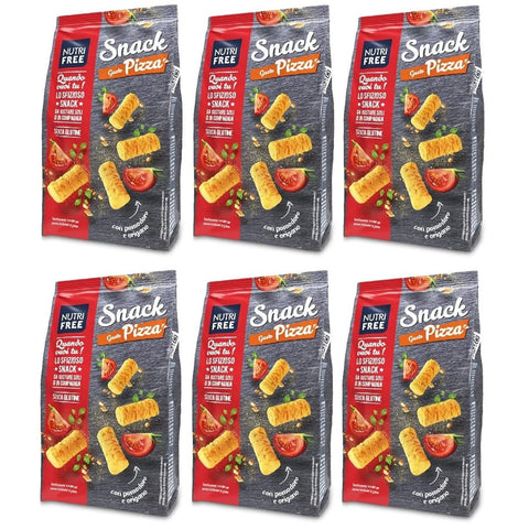 Nutrifree Glutenfreier Knabberartikel Nutrifree Glutenfreier mit Pizzageschmack Brotersatz Laktosefrei und Eifrei 100 g 6x italienisch Original Pastasauce + kostenlos Polpa di Pomodoro 400 g Dose 8008696031577